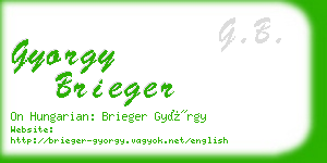 gyorgy brieger business card